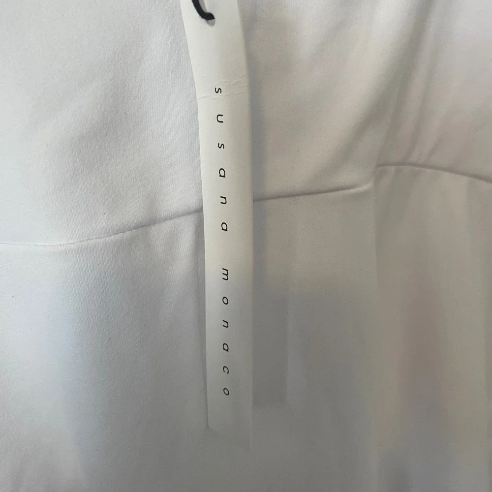 Susana Monaco White Vista Mini Dress Spaghetti Strap Empire Waist XL NEW